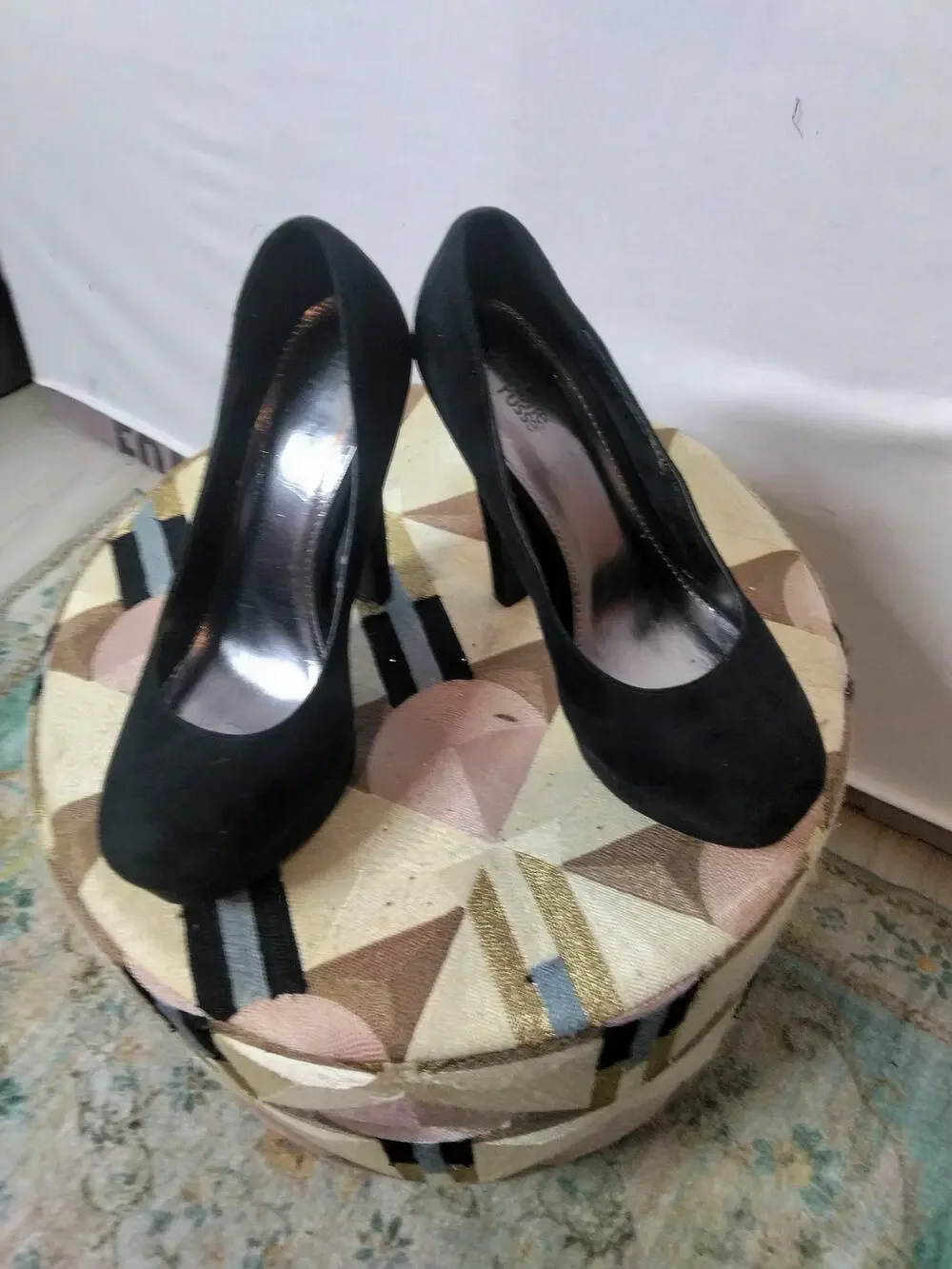 Charlotte Ruse Classic Black Faux Suede Platform Stiletto Pumps Sz 8 Club Wear